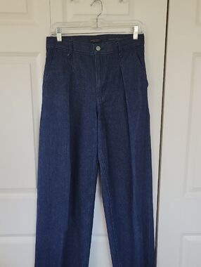 Banana Republic High-Rise Wide-Leg Jeans in Dark Blue